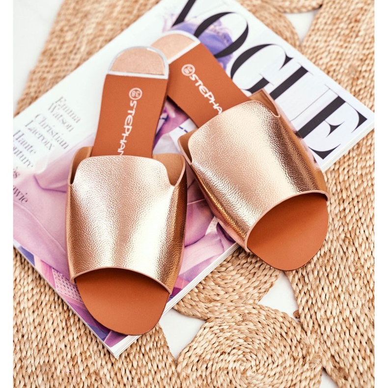 HAN Pantofole Donna Piatte Oro Rosa Mimios d'oro 2