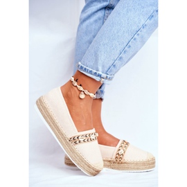 HAN Espadrillas da donna su piattaforma di lino beige Mindi 2