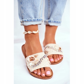 HAN Pantofole Donna Beige Con Conchiglie Spagna 2