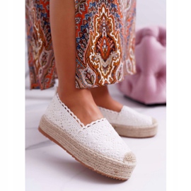 ADY Espadrillas da donna in pizzo bianco Desante Platform bianca 1