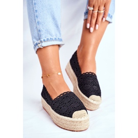 ADY Espadrillas da donna Lace Black Desante Platform nero 1