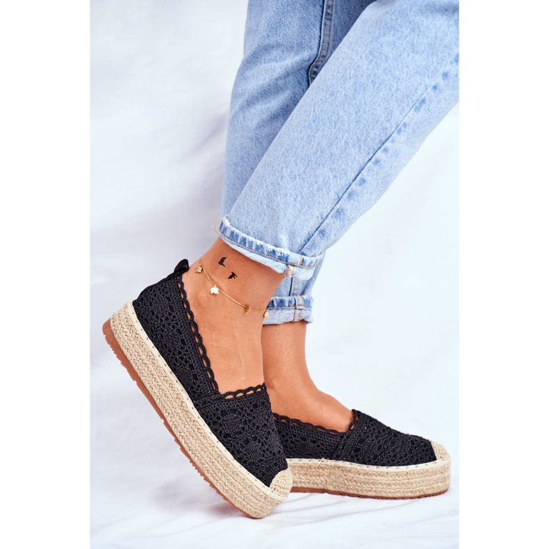 ADY Espadrillas da donna Lace Black Desante Platform nero 2