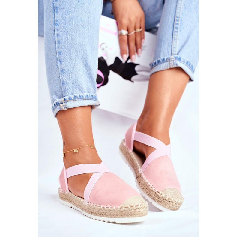 ADY Espadrillas da donna con motivo rosa cut-out 1