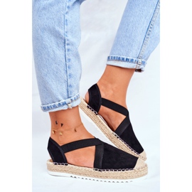 ADY Espadrillas da donna con motivo nero cut-out 2