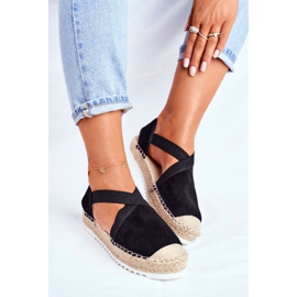 ADY Espadrillas da donna con motivo nero cut-out 1