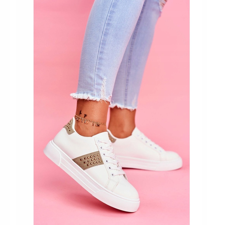 FW1 Cinturini per scarpe sportive da donna bianche e verdi bianca 1
