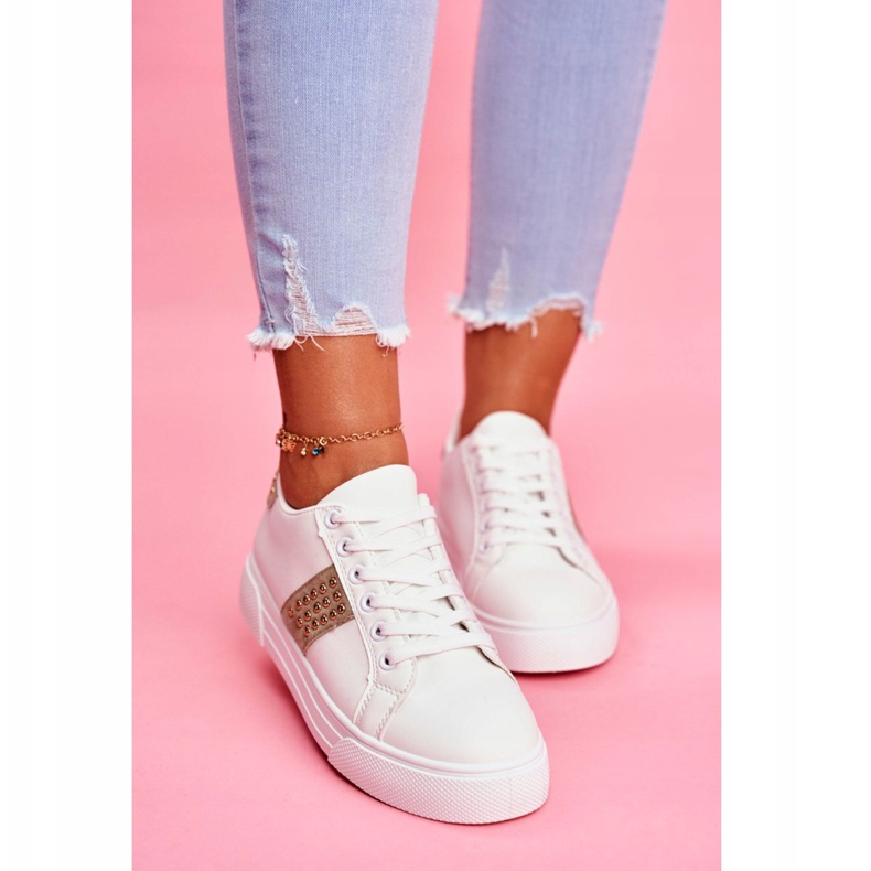 FW1 Cinturini per scarpe sportive da donna bianche e verdi bianco 2