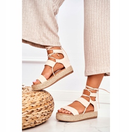 Espadrillas Da Donna Sulla Piattaforma Legate Beige Fuerta 1