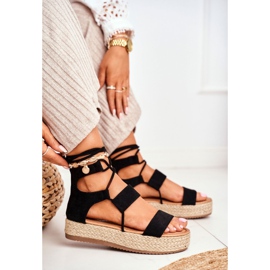 Espadrillas Da Donna Sulla Piattaforma Legate Nere Fuerta nero 1