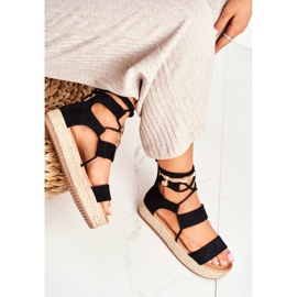 Espadrillas Da Donna Sulla Piattaforma Legate Nere Fuerta nero 2