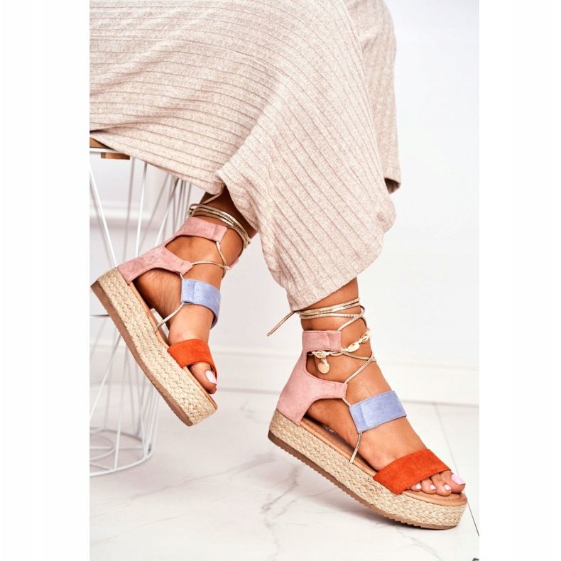 Espadrillas Da Donna Sulla Piattaforma Legate Arancioni Fuerta arancia 1