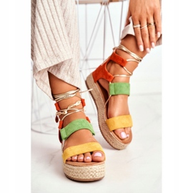 Espadrillas Da Donna Sulla Piattaforma Legate Giallo Fuerta 1