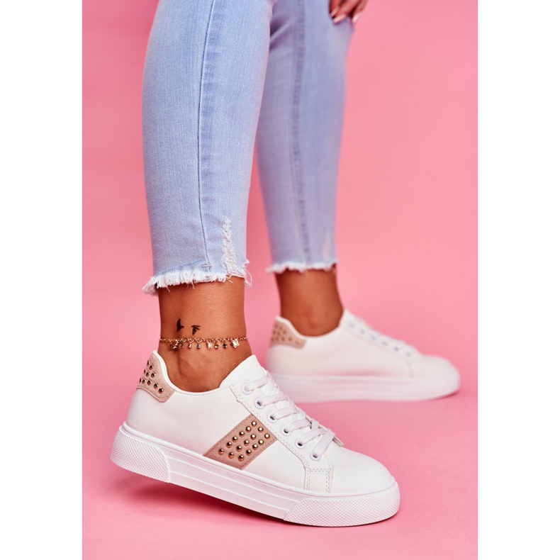 ADY Cinturini per scarpe sportive da donna bianche e beige bianco 2