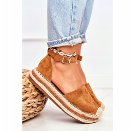 FB2 Espadrillas da donna sulla piattaforma Straw Camel Toca Toca marrone 1