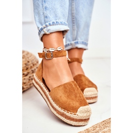 FB2 Espadrillas da donna sulla piattaforma Straw Camel Toca Toca marrone 2