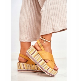 FW1 Sandali da donna su espadrillas con zeppa Yellow Sandy giallo 2