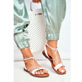 FW1 Sandali da donna piatti bianchi Alison bianco 1
