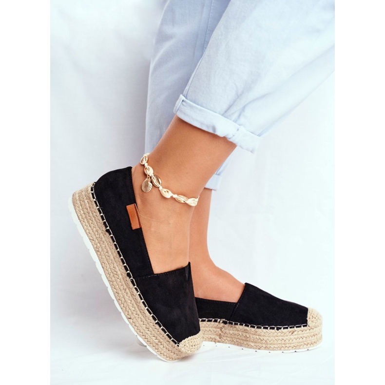 FRBS Espadrillas da donna sulla piattaforma nera di La Playa nero 2