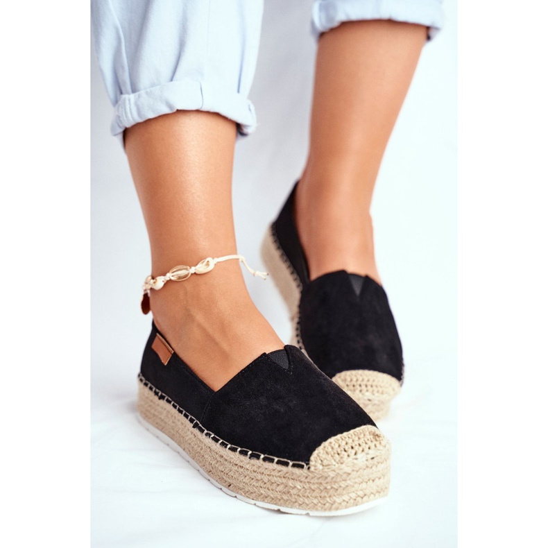 FRBS Espadrillas da donna sulla piattaforma nera di La Playa nero 1