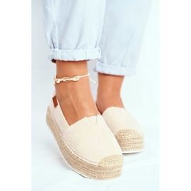 FRBS Espadrillas da donna su piattaforma in lino beige La Playa 2