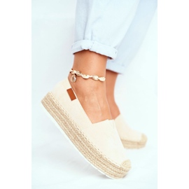FRBS Espadrillas da donna su piattaforma in lino beige La Playa 1