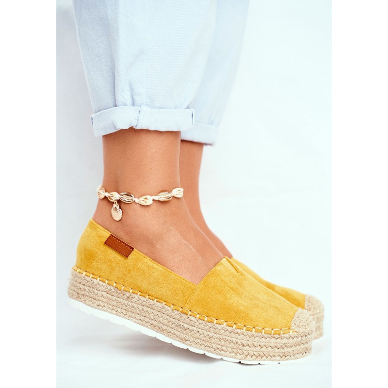 FRBS Espadrillas da donna su piattaforma in lino giallo La Playa 1