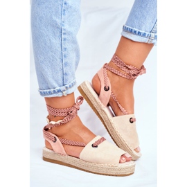 FRJ Espadrillas da donna sulla piattaforma di lino Monacoz beige 2