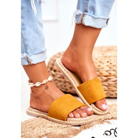 FRJ Pantofole classiche da donna in pelle scamosciata gialle Look At Me giallo 2