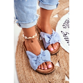 FRJ Ciabatte Donna Con Fiocchi Pin-up Blu Magnolia 1