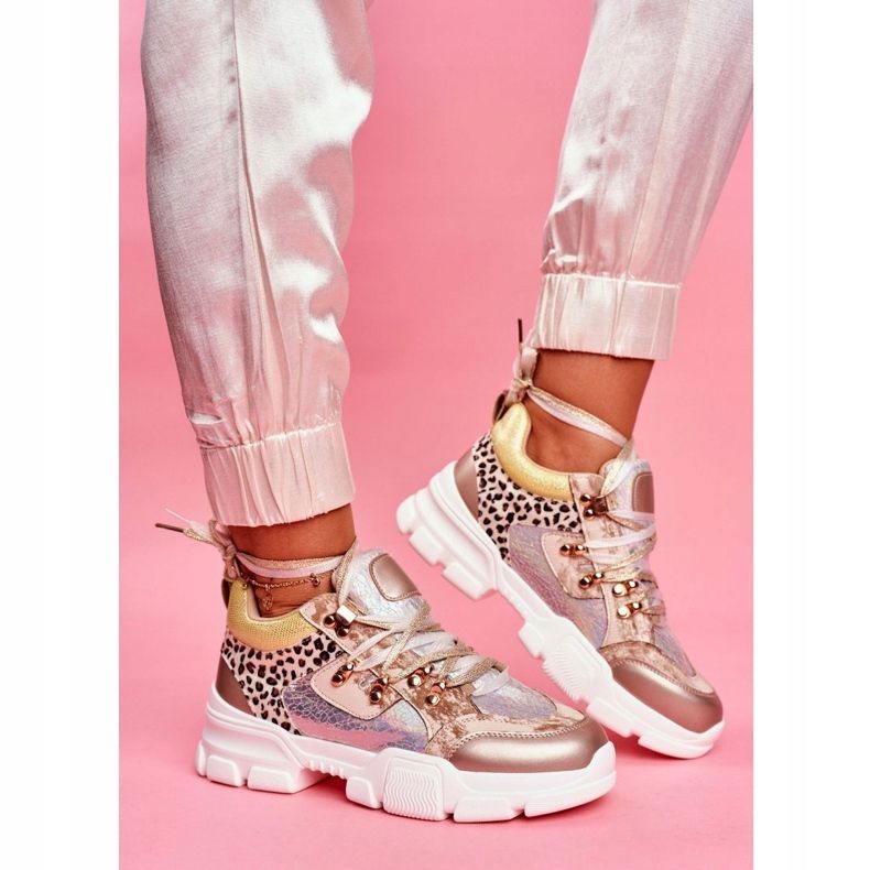 Moow Scarpe sportive da donna Sneakers Totally Crazy beige d'argento multicolore 1