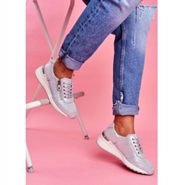 Vinceza Scarpe Sportive da Donna Sneakers Pelle Argento FT20-8675 Better Way grigio 1