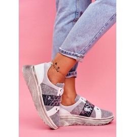 Scarpe sportive Sneakers in pelle da donna Maciejka 04448-03 bianco grigio 1