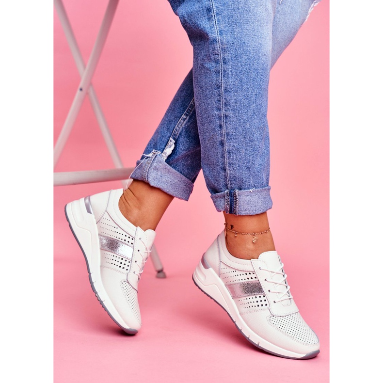 EVE Scarpe Sportive in Pelle da Donna Bianche 1793 Miss You bianco 2