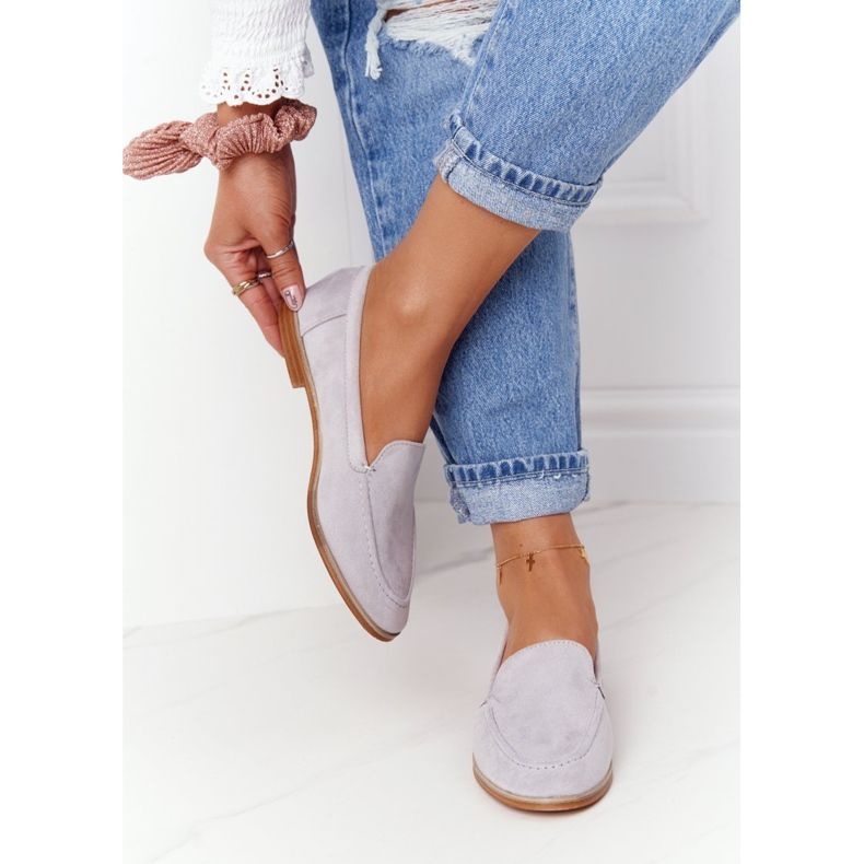 PS1 Scarpe brogue da donna Slip On Suede Grigie Twinky grigio 2