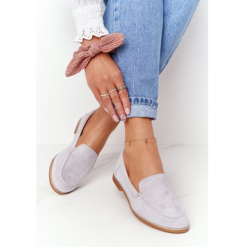 PS1 Scarpe brogue da donna Slip On Suede Grigie Twinky grigio 1