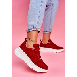 Scarpe Sportive in Pelle da Donna GOE Rosse FF2N3017 rosso 2