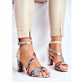 Sandali Da Donna Con Tacco Alto Sergio Leone Serpente Rosso SK870 multicolore 1