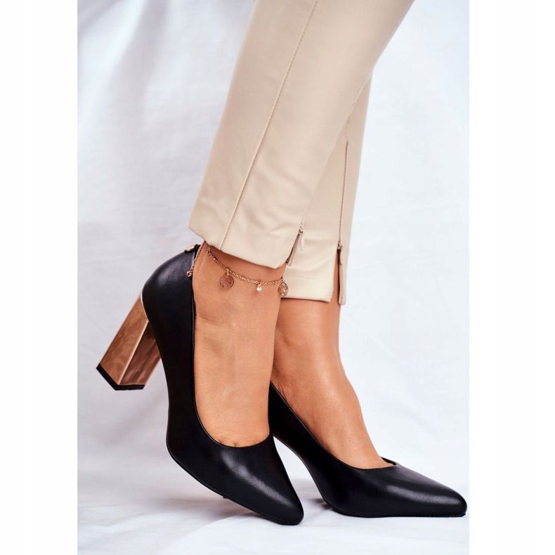 Décolleté Da Donna Con Tacco Oro Sergio Leone Nere PB216 nero 1