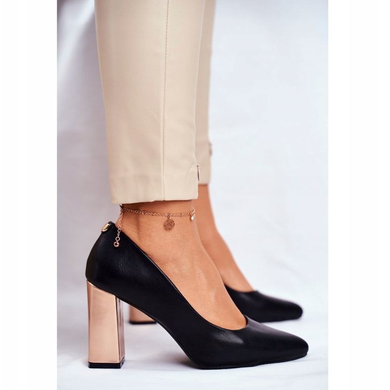 Décolleté Da Donna Con Tacco Oro Sergio Leone Nere PB216 nero 2