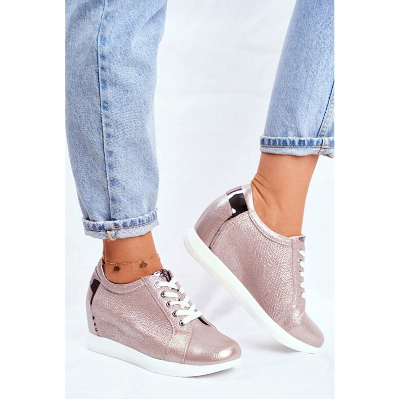 Sneakers da donna Sergio Leone Beige Sparkle SP235 2