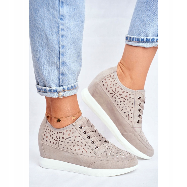 Sneakers Sergio Leone Donna Grigie Traforate PB122 grigio 1