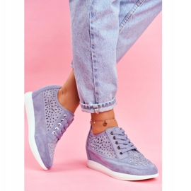 Sneakers da Donna Sergio Leone Traforate Blu PB122 2