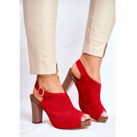 Sandali Donna Con Tacco Alto Sergio Leone SK855 Rosso Senillo 1