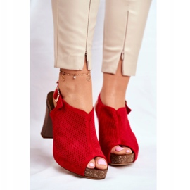 Sandali Donna Con Tacco Alto Sergio Leone SK855 Rosso Senillo 2