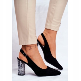 Décolleté Donna Con Tacco Aperto Sergio Leone Serpente Nero PB218 1