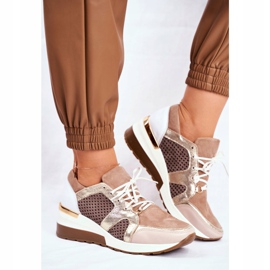 Scarpe Sportive Donna Sneakers Pelle Nicole Beige 2562 Daina 2
