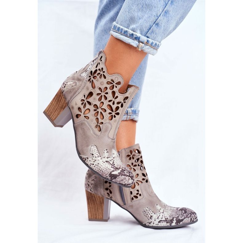 Stivali Donna Con Tacco Alto Maciejka Primavera Grigio 04369-13 beige 1