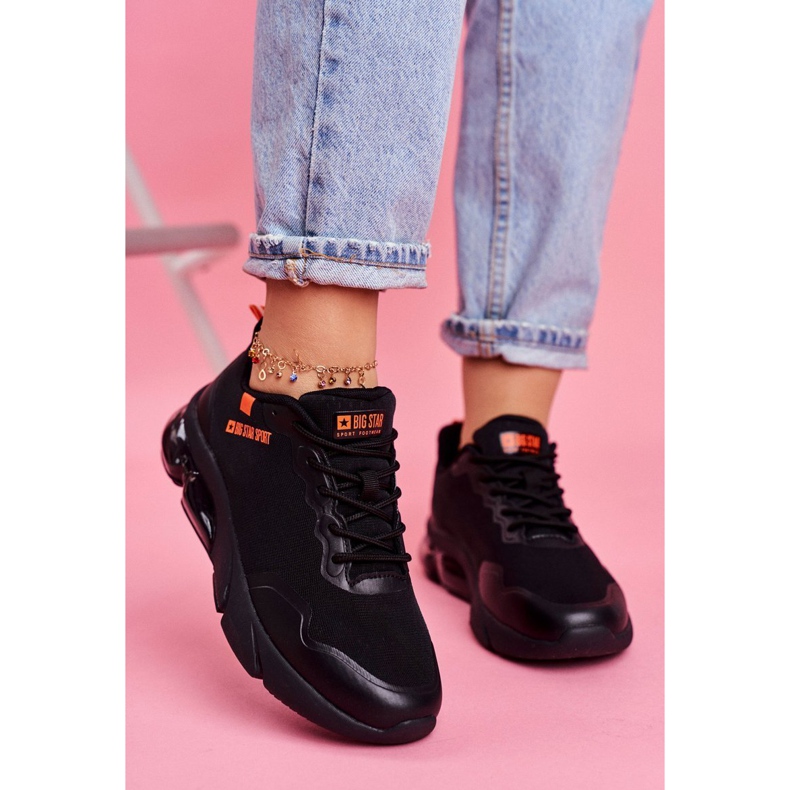 Scarpe Sportive da Donna Sneakers Big Star Nere FF274946 nero arancia 1