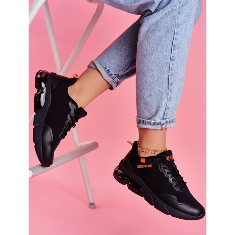 Scarpe Sportive da Donna Sneakers Big Star Nere FF274946 nero arancia 2