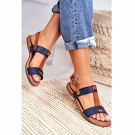 EVE Sandali Eleganti da Donna 8SD35-0307 Blu Navy Renna 2